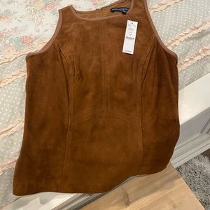 White House Black Market Leather Sleeveless Shirt